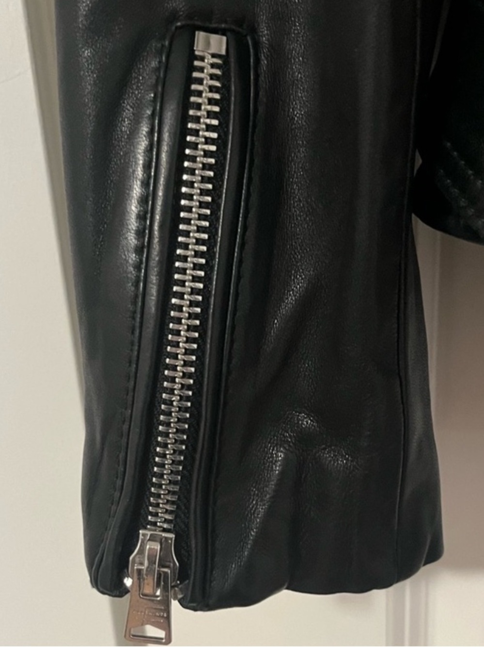 AllSaints Black Leather Biker Jacket 2 in 1 - Picture 12 of 14